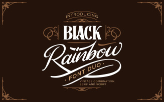 Black Rainbow | Duo Vintage Serif and Cursive Font