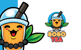 Bobo Tea Mascot Logo Template
