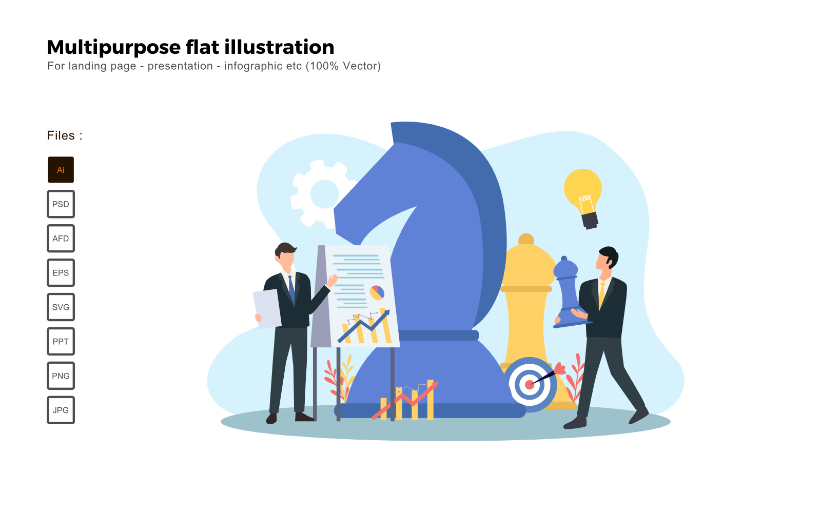 Multipurpose Flat Illustration Business Strategy - Vector Image