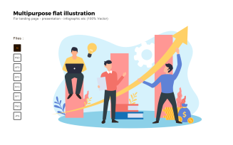 Multipurpose Flat Illustration Business Growth - Vector Image