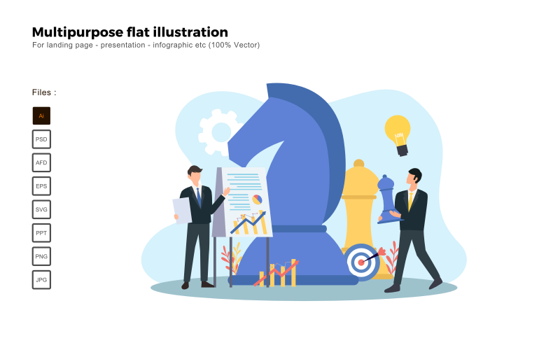Multipurpose Flat Illustration Business Strategy - Vector Image Vector Graphic
