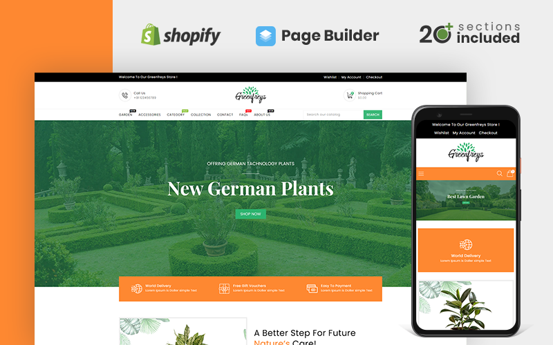 Greenfreys Plants & Garden Store Shopify Theme