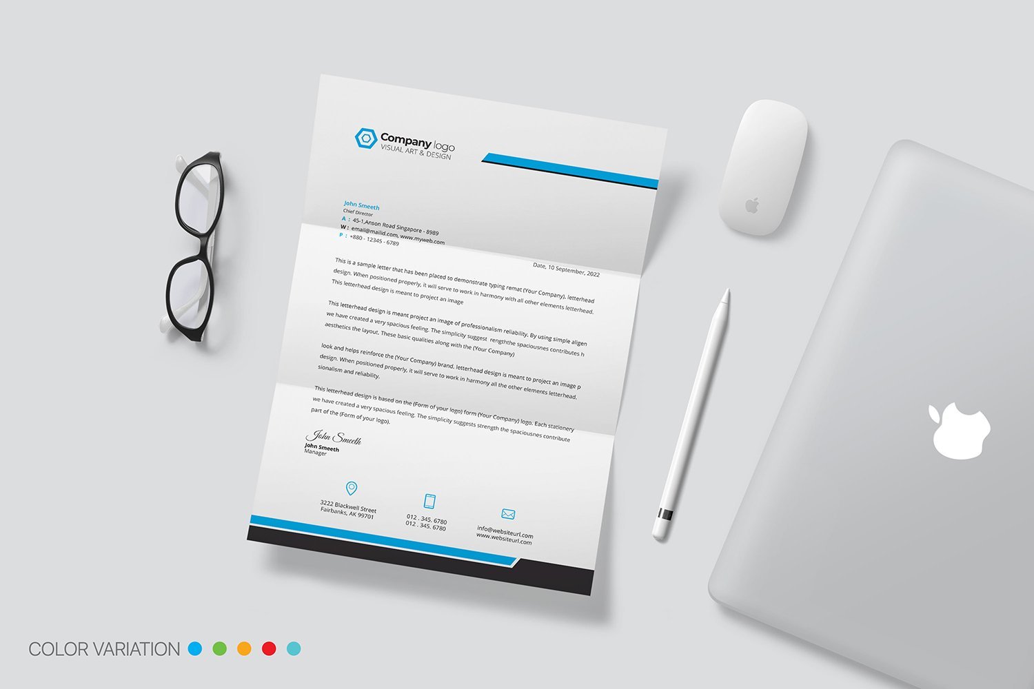 Template #113199 Corporate Letterhead Webdesign Template - Logo template Preview