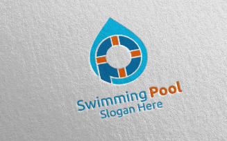 Letter P Swimming Pool Services 33 Logo Template
