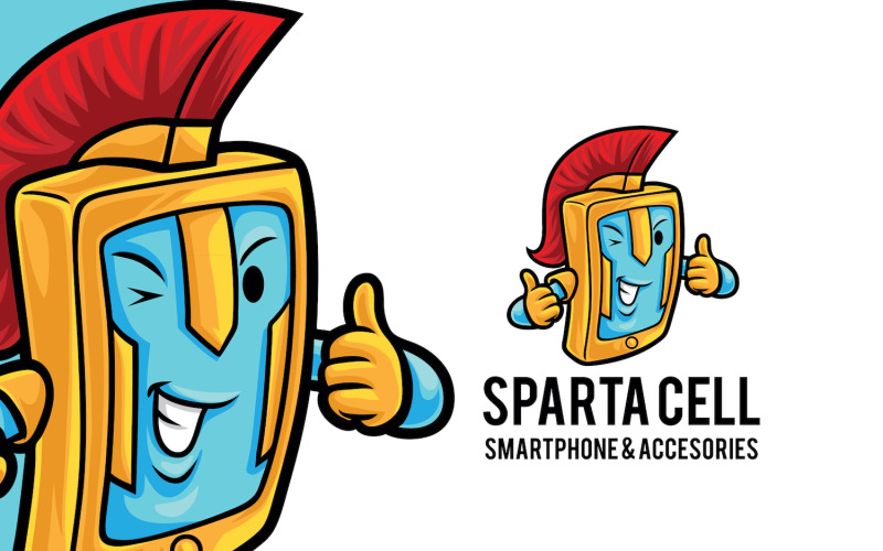 Smartphone Cellular Mascot Logo Template