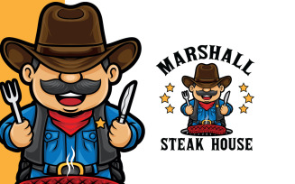 Steak House Restaurant Logo Template