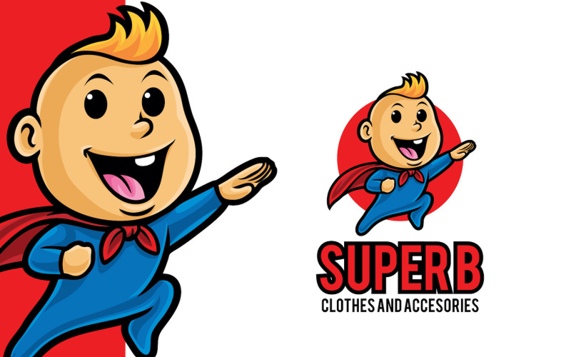 Super Baby Mascot Logo Template