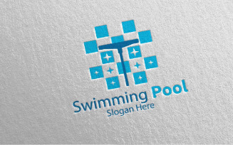 Swimming Pool Services 24 Logo Template