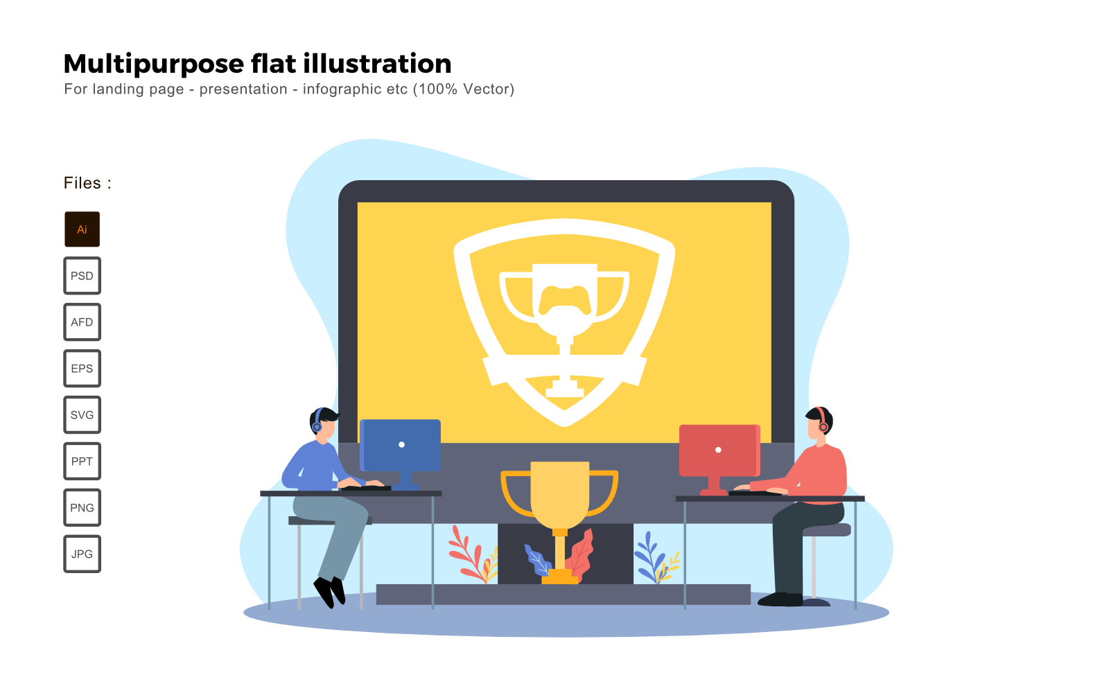 Multipurpose Flat Illustration Game - Vector Image