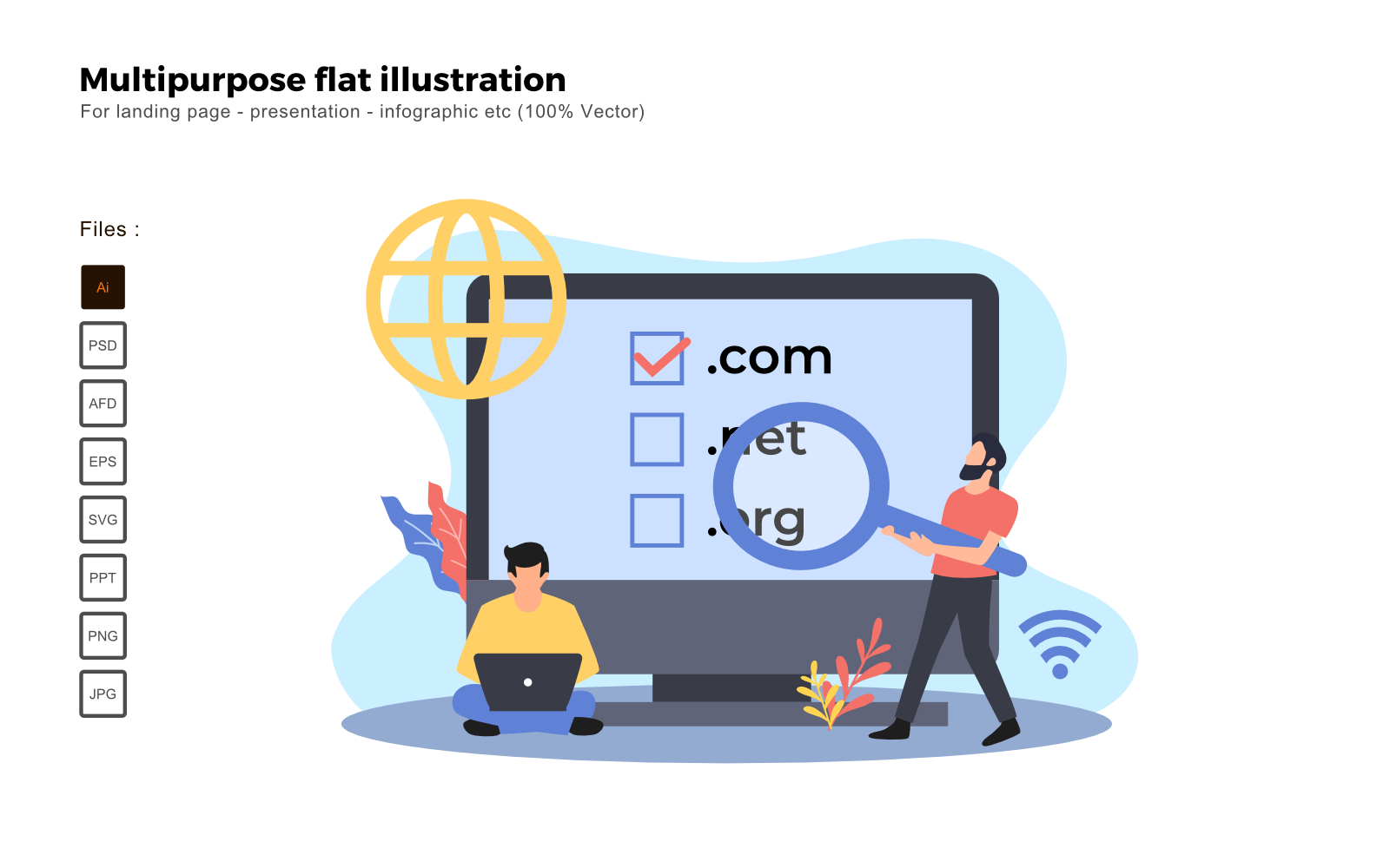 Multipurpose Flat Illustration Domain - Vector Image