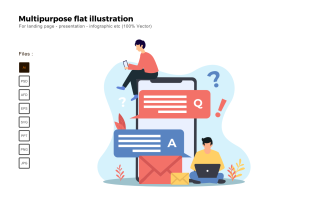 Multipurpose Flat Illustration Question and Answer - Vector Image