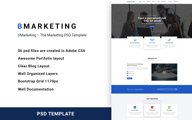 BMarketing – The Marketing PSD Template