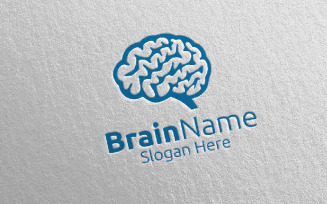 Brain Technology with Think Idea Concept 1 Logo Template