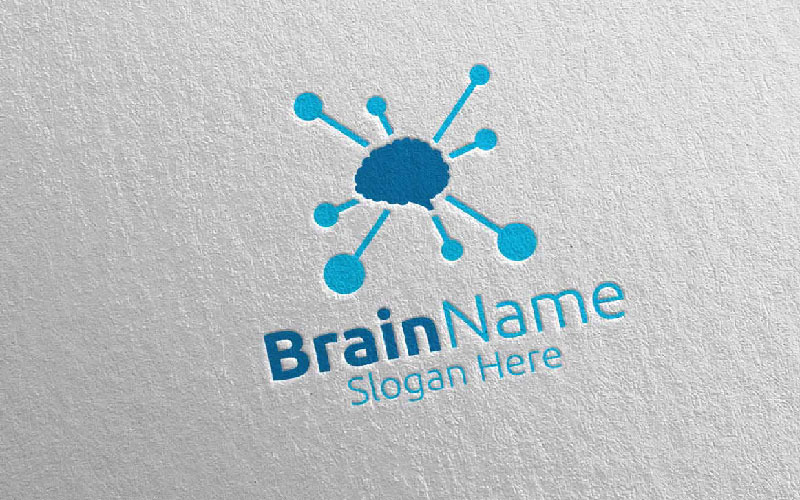 Brain Technology with Think Idea Concept 6 Logo Template