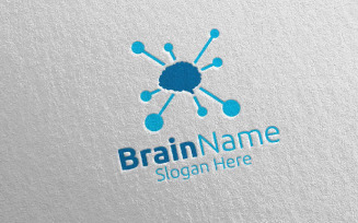Brain Technology with Think Idea Concept 6 Logo Template