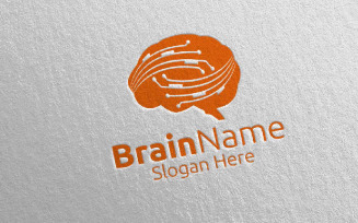 Brain Technology with Think Idea Concept 7 Logo Template