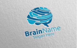 Brain Technology with Think Idea Concept 8 Logo Template