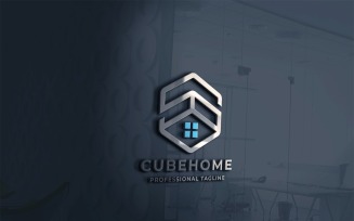 Cube Home Letter S Logo Template