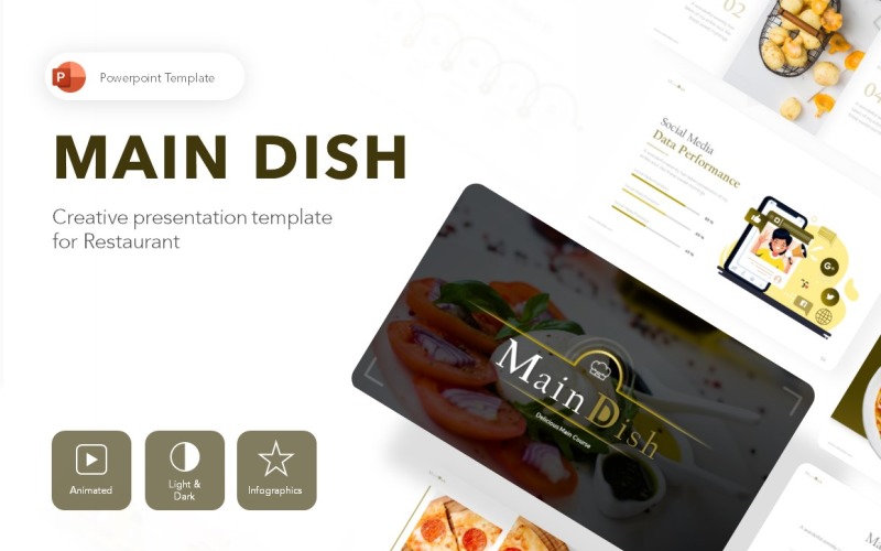 Main Dish Restaurant Presentation PowerPoint template PowerPoint Template