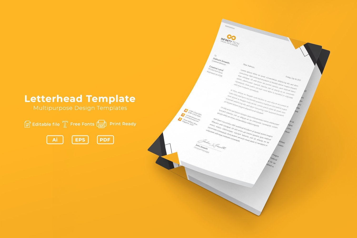 Template #113462 Corporate Letterhead Webdesign Template - Logo template Preview
