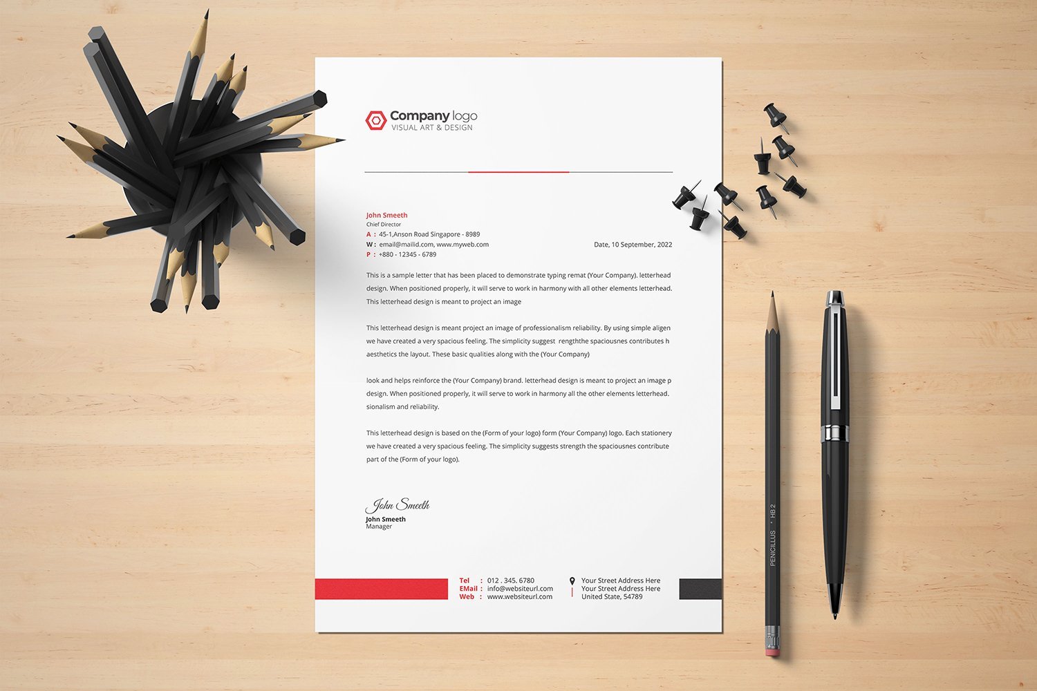 Template #113471 Corporate Letterhead Webdesign Template - Logo template Preview