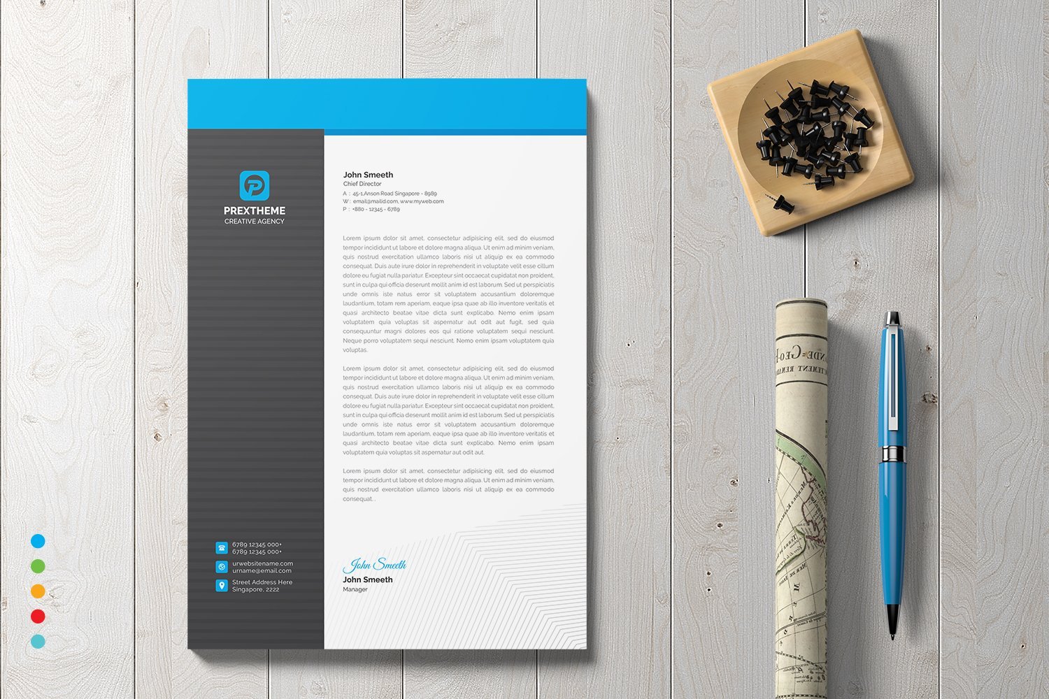 Template #113473 Corporate Letterhead Webdesign Template - Logo template Preview