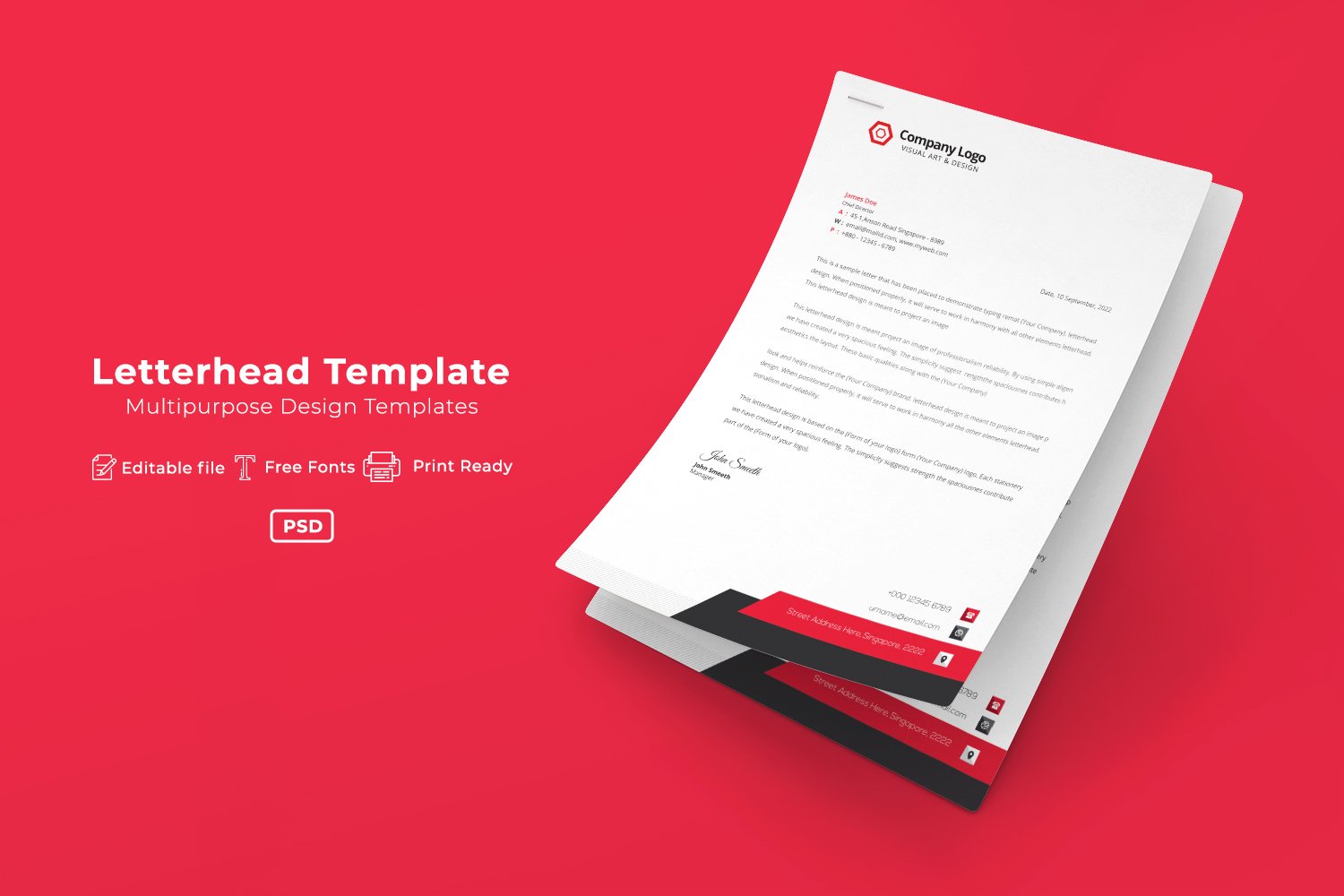 Template #113474 Corporate Letterhead Webdesign Template - Logo template Preview