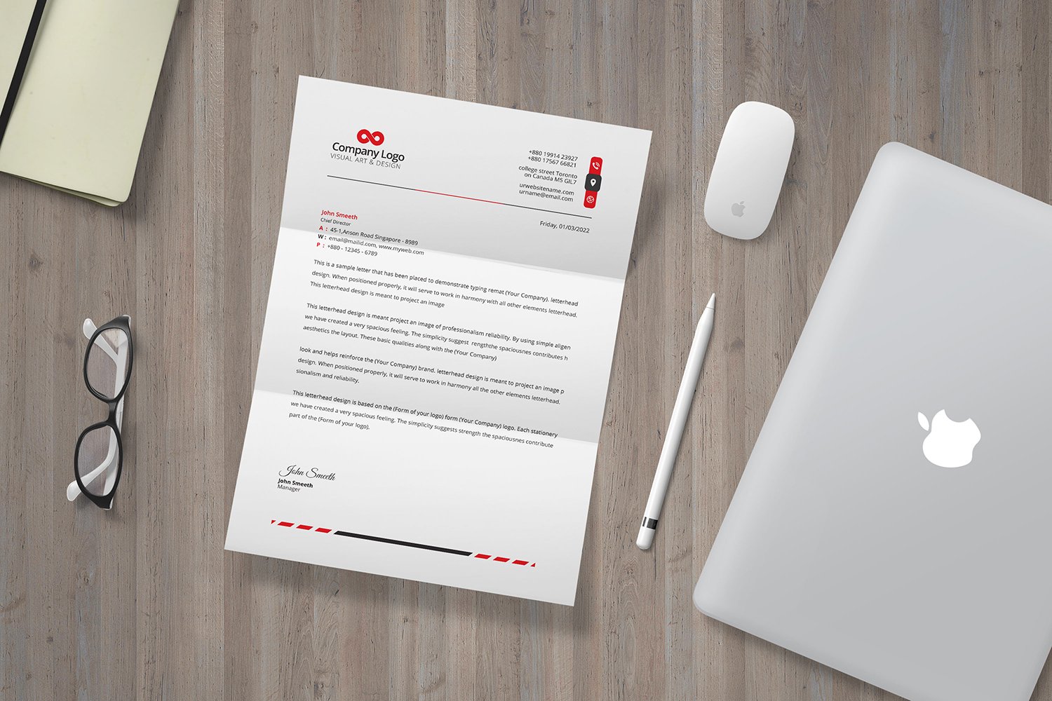 Template #113477 Corporate Letterhead Webdesign Template - Logo template Preview