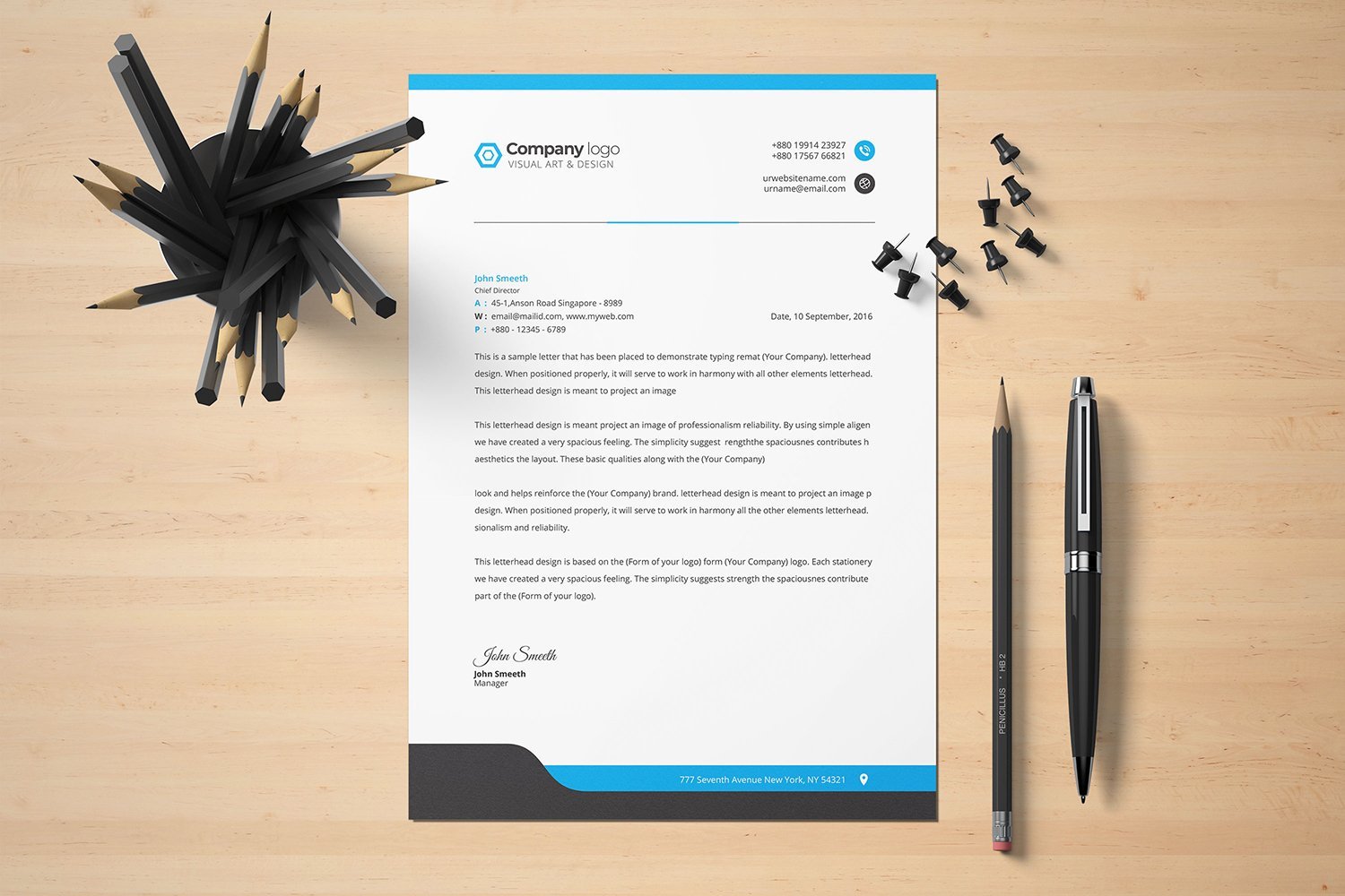 Template #113478 Corporate Letterhead Webdesign Template - Logo template Preview