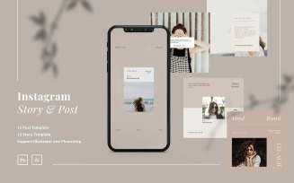 Minimalist Coach Instagram Ads Post and Story Template for Social Media