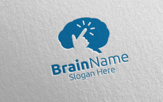 Click Brain with Think Idea Concept 21 Logo Template