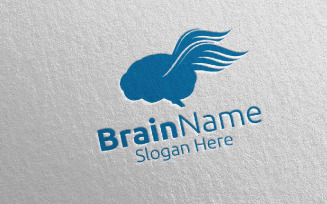 Fast Brain with Think Idea Concept 20 Logo Template