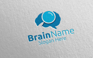 Find Brain with Think Idea Concept 22 Logo Template