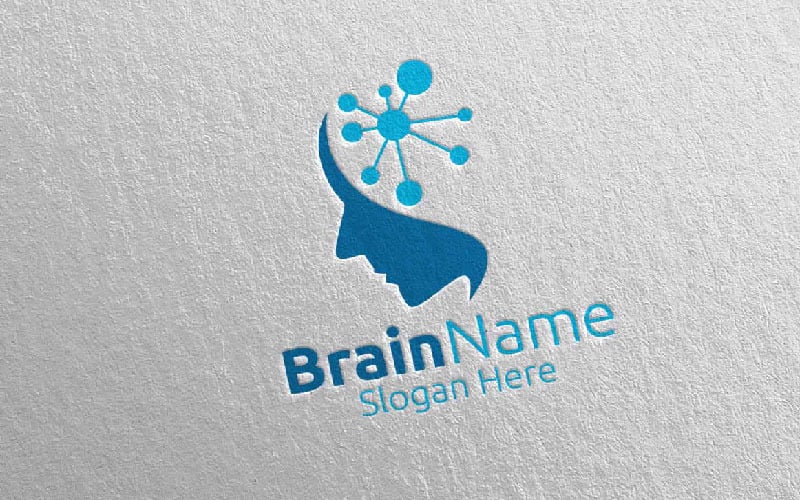 Human Brain with Think Idea Concept 18 Logo Template