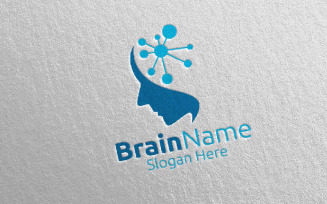 Human Brain with Think Idea Concept 18 Logo Template