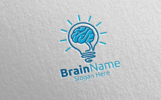 Idea Brain with Think Idea Concept 14 Logo Template