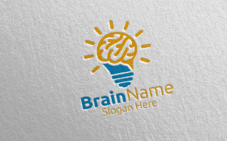 Idea Brain with Think Idea Concept 15 Logo Template