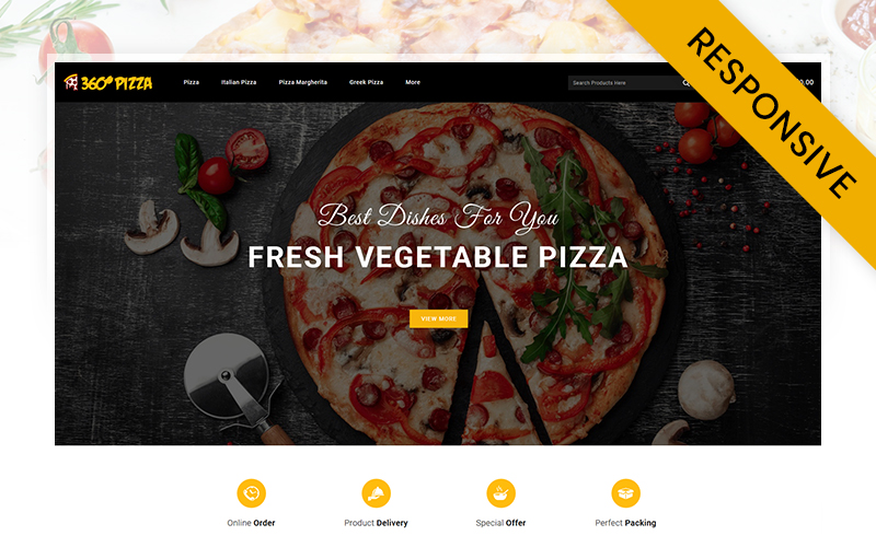 Responsywny szablon OpenCart PizzaMart - Online Pizza Store #113519