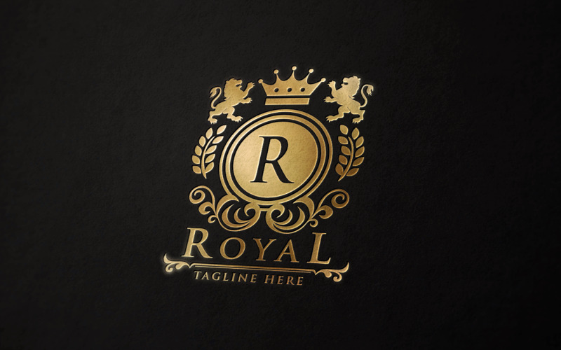 Royal Crest Letter R Logo Template