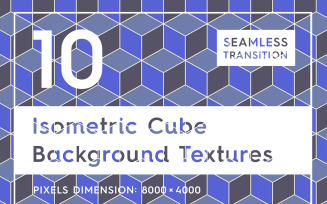 10 Seamless Isometric 3D Cubes Textures Background