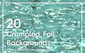20 Crumpled Foil Textures Background