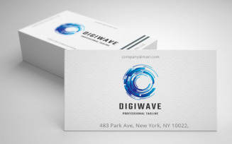 Digital Data Wave Logo Template