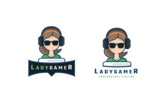 Lady Gamer Logo Template