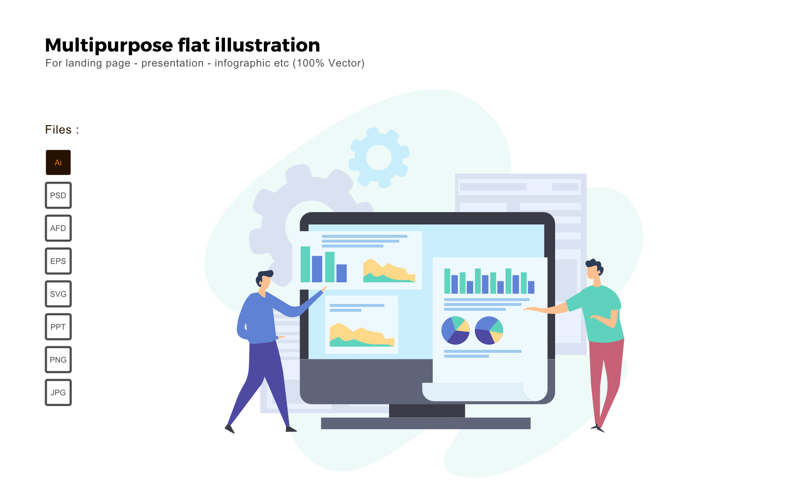 Multipurpose Flat Illustration Data Driven - Vector Image