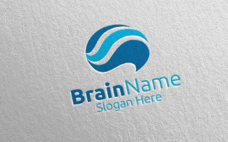 Brain Technology with Think Idea Concept 33 Logo Template