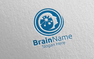 Brain with Think Idea Concept 27 Logo Template
