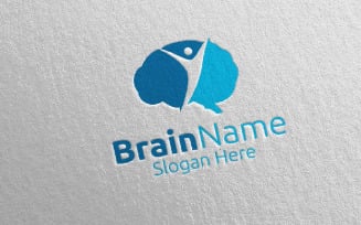 Human Brain with Think Idea Concept 31 Logo Template