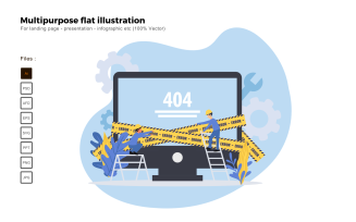 Multipurpose Flat Illustration 404 Error - Vector Image