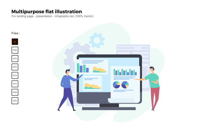 Multipurpose Flat Illustration Data Driven - Vector Image Vector Graphic