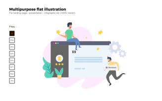 Multipurpose Flat Illustration Review Pages - Vector Image